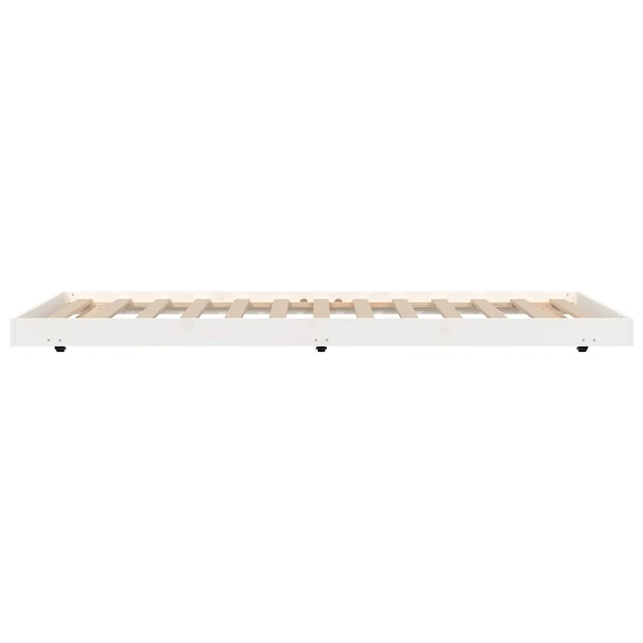 Cadre de lit sans matelas blanc 100x200 cm bois de pin massif - 5