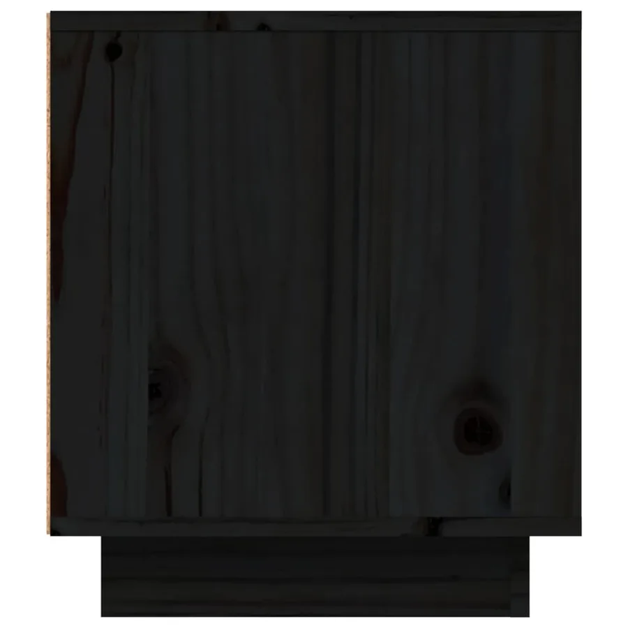 Meuble TV Noir 80x35x40,5 cm Bois de pin massif - 8