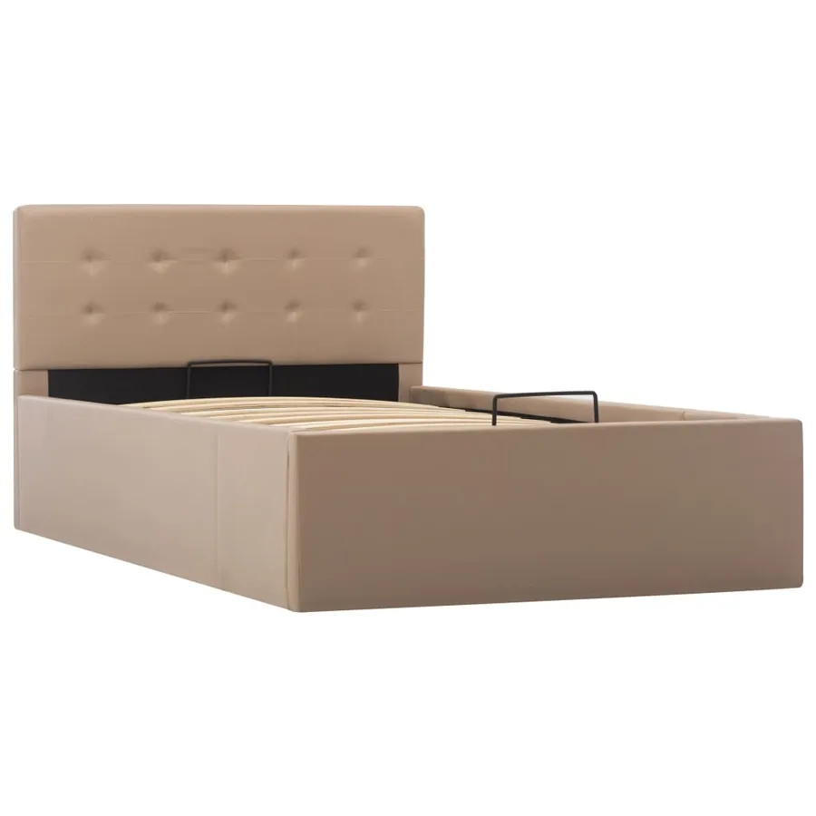 Cadre de lit à rangement Cappuccino Similicuir 90x200 cm - 3