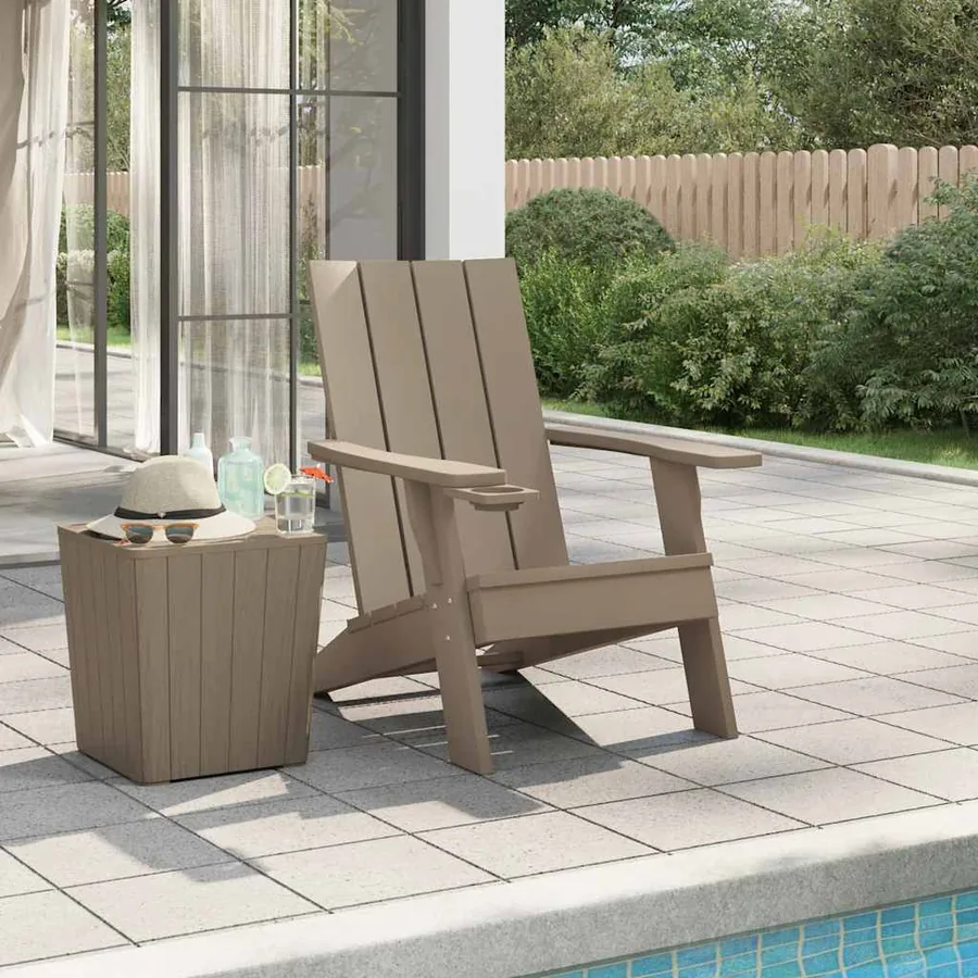 Chaise de jardin Adirondack marron clair 75x88,5x89,5 cm PP