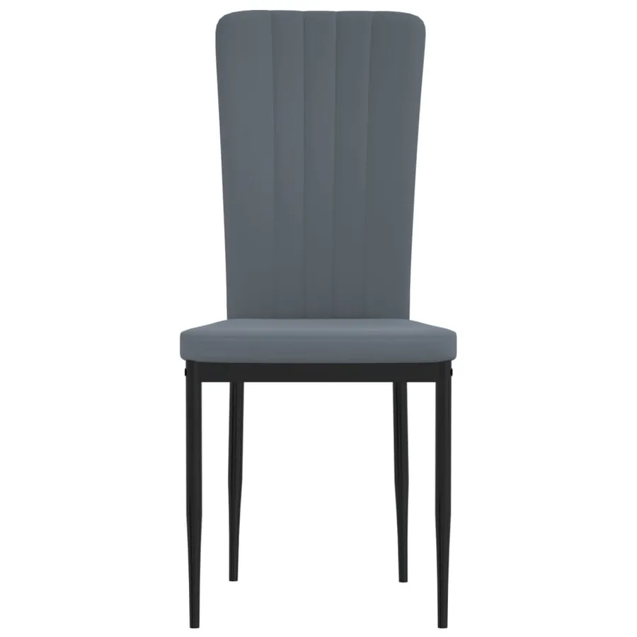 Chaises à manger lot de 2 Gris foncé Velours - 4