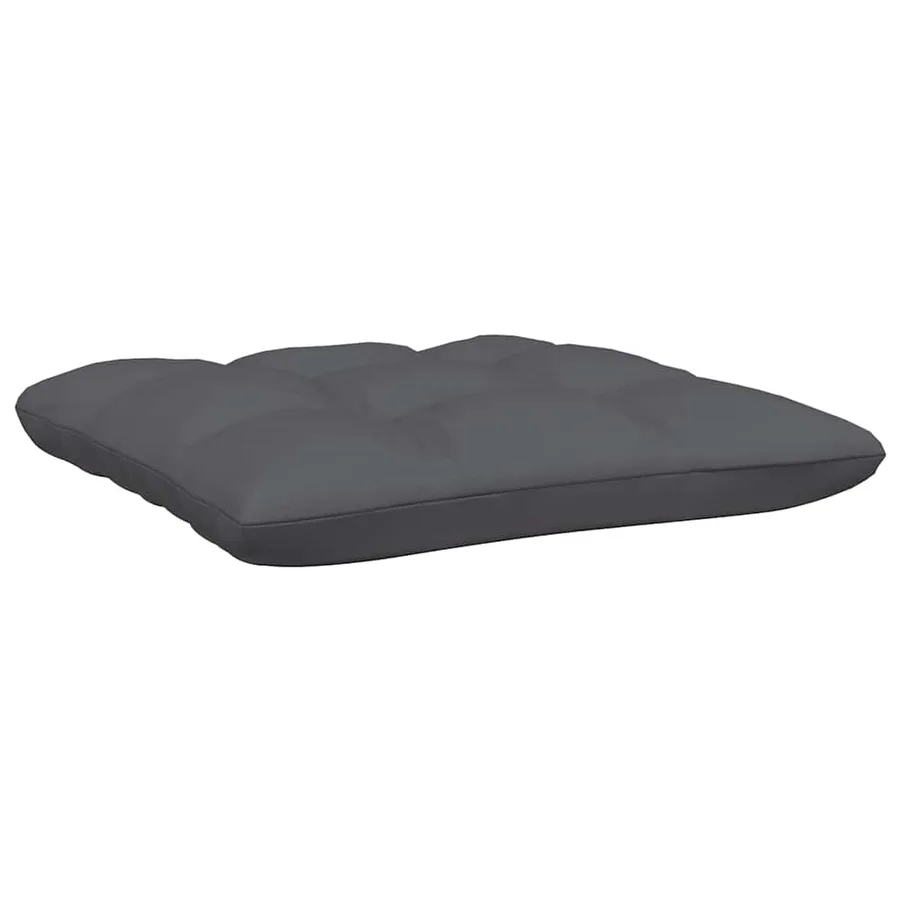 Repose-pied de jardin avec coussin anthracite Bois de pin Noir - 4
