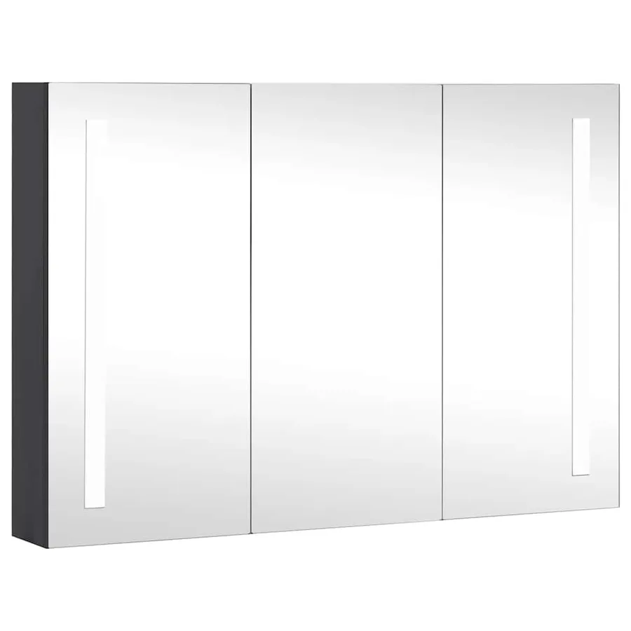 Armoire de salle de bain à miroir LED 89x14x62 cm - 2