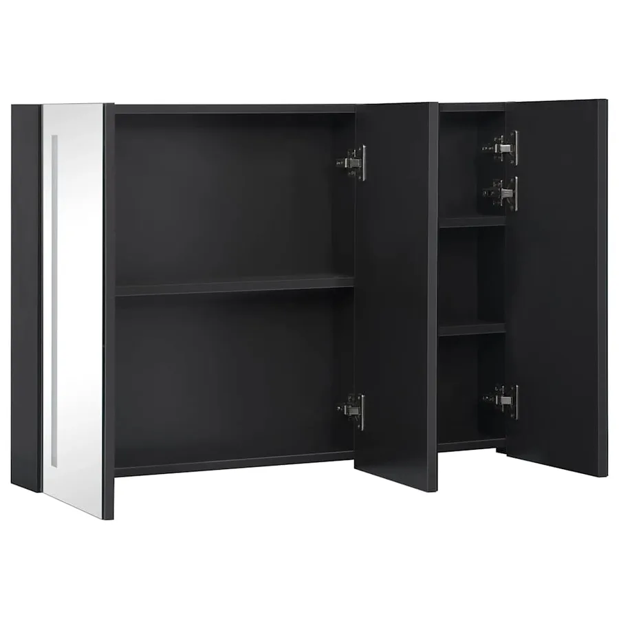Armoire de salle de bain à miroir LED 89x14x62 cm - 5