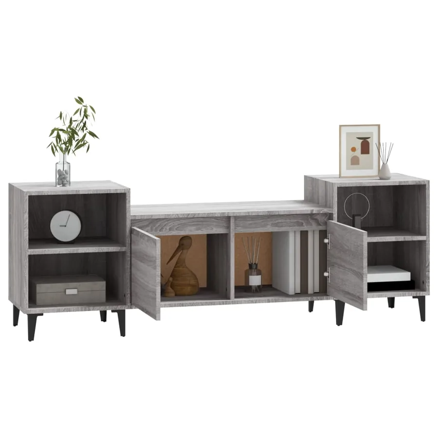 Meuble TV Sonoma gris 160x35x55 cm Bois d'ingénierie - 4