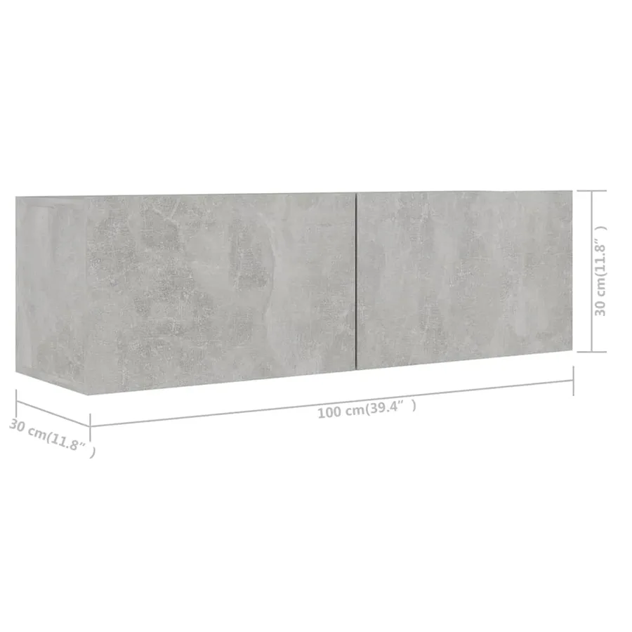 Ensemble de meubles TV 6 pcs Gris béton Bois d'ingénierie - 6