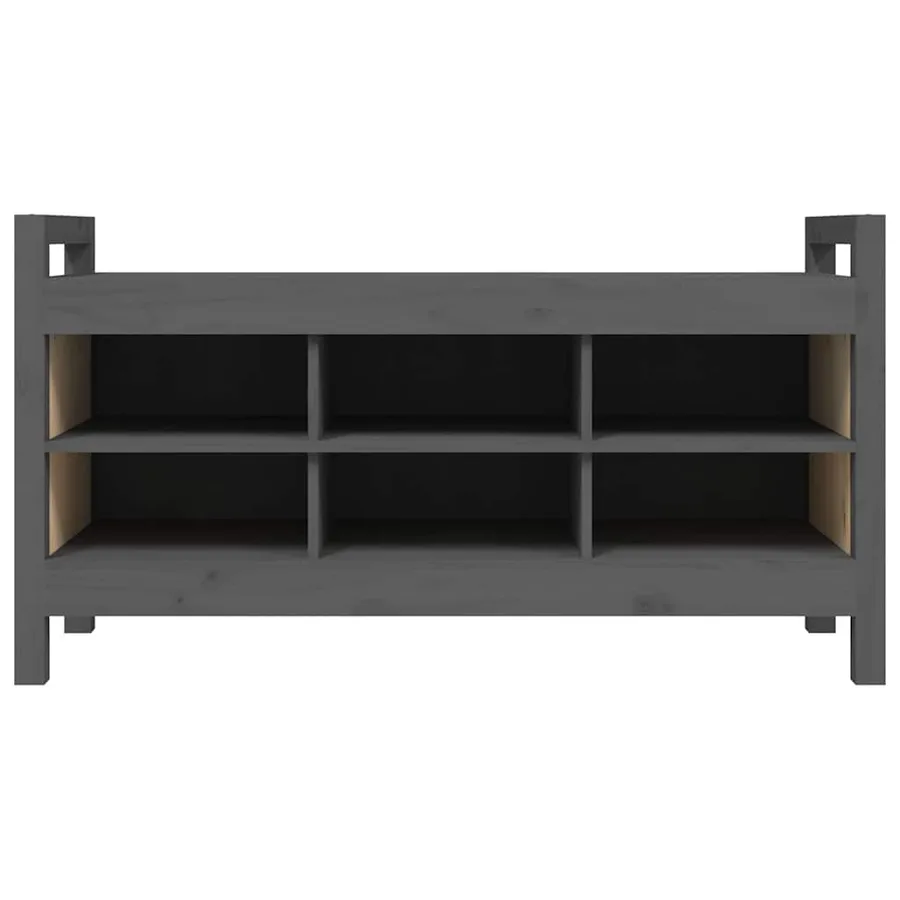 Banc d'entrée Gris 110x40x60 cm Bois de pin massif - 3