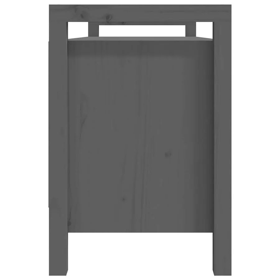 Banc d'entrée Gris 110x40x60 cm Bois de pin massif - 4