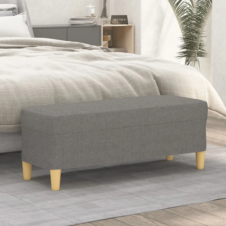 Banc Gris foncé 100x35x41 cm Tissu