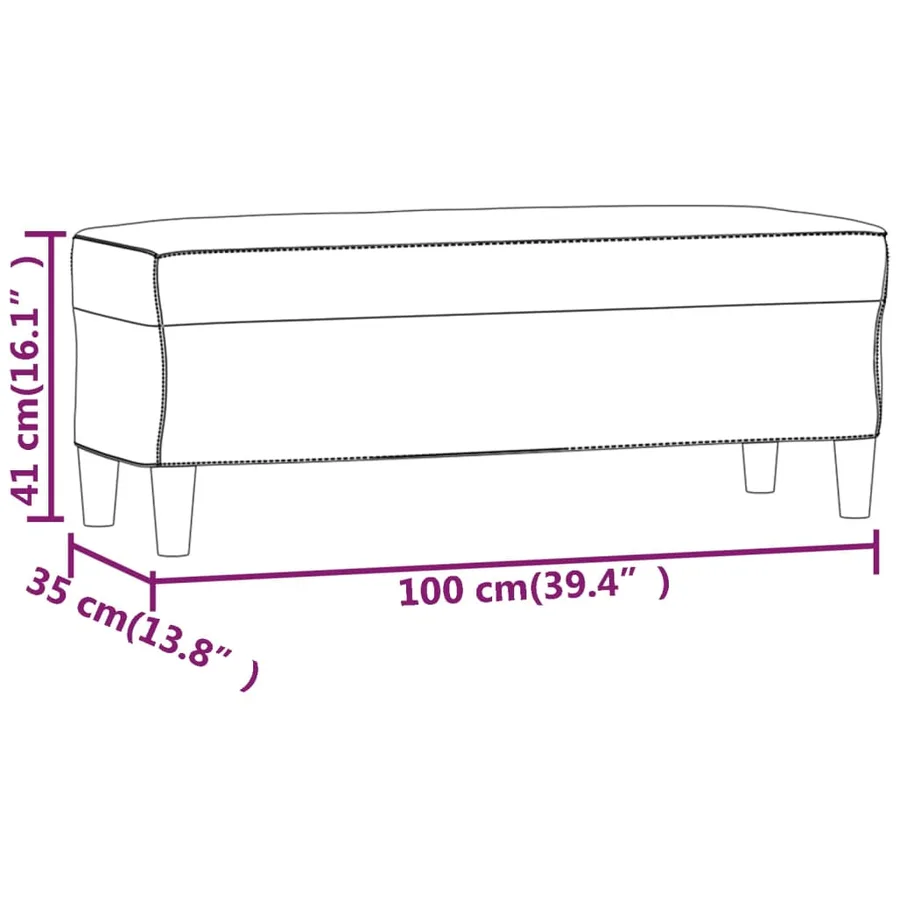Banc Gris foncé 100x35x41 cm Tissu - 7