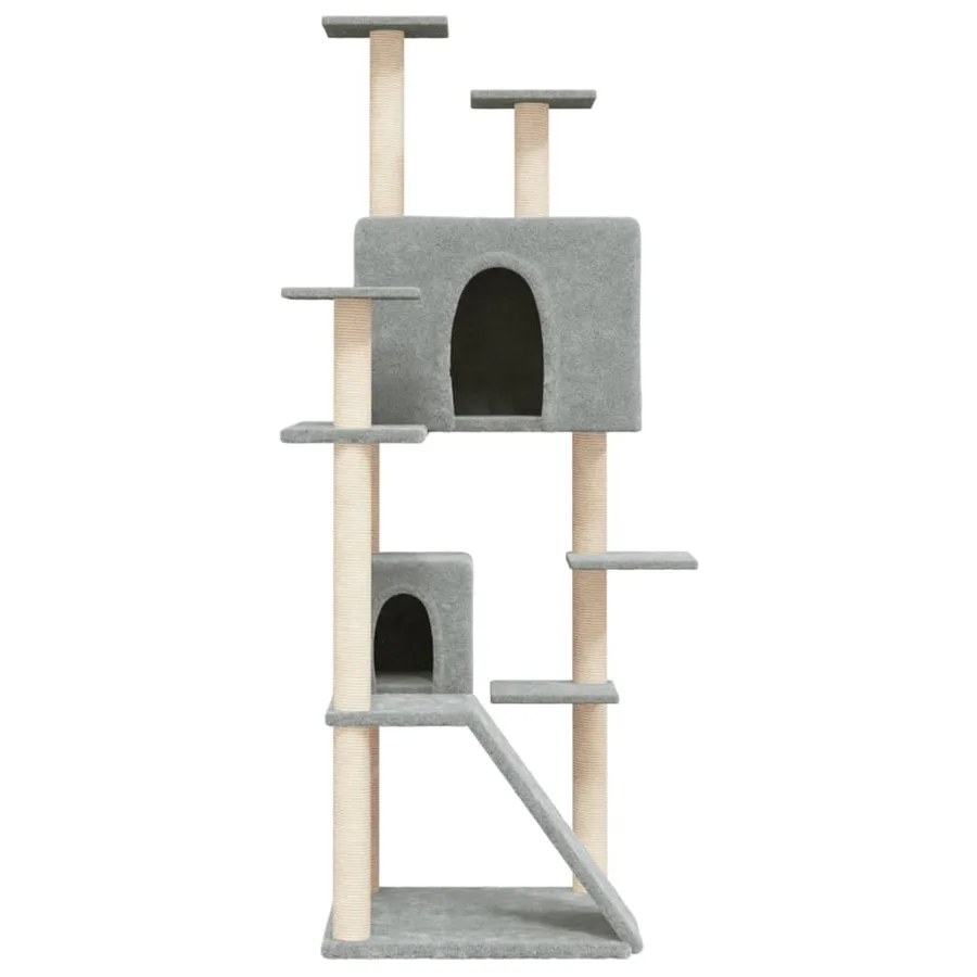Arbre à chat avec griffoirs en sisal Gris clair 153 cm - 3