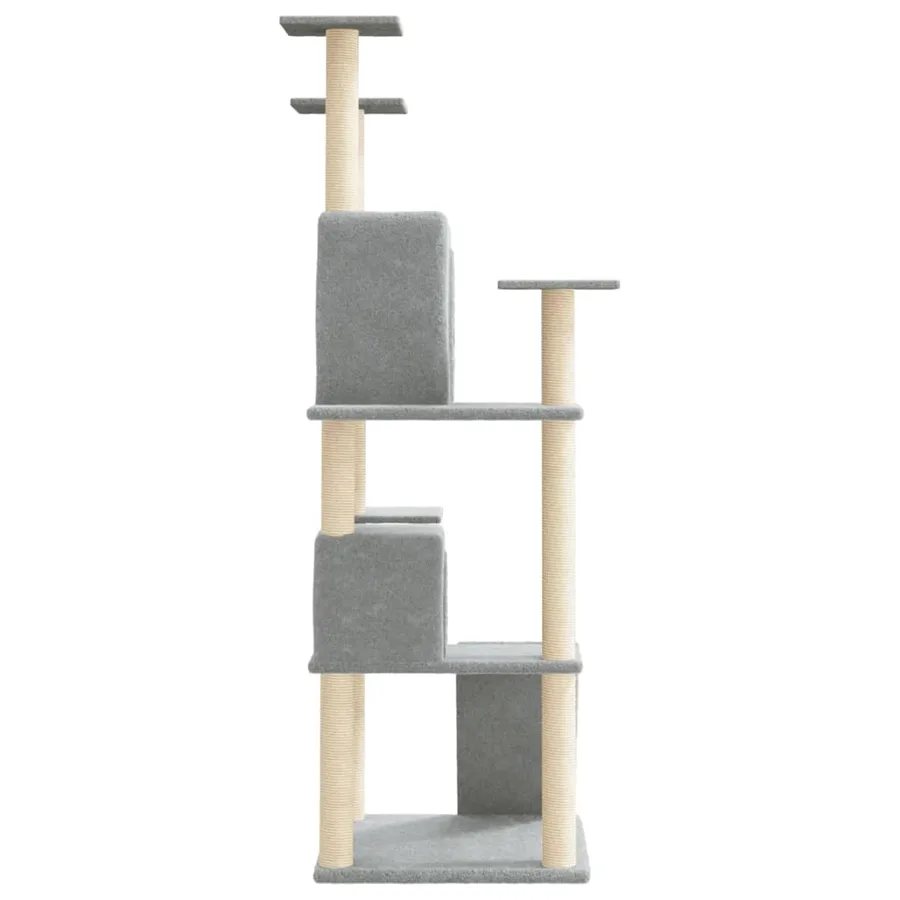 Arbre à chat avec griffoirs en sisal Gris clair 153 cm - 4