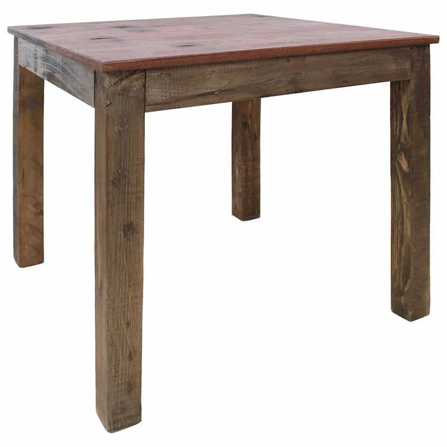 Table à manger bois de récupération mélangé 82x80x76 cm - 2