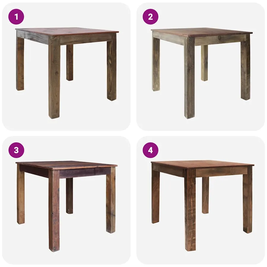 Table à manger bois de récupération mélangé 82x80x76 cm - 6