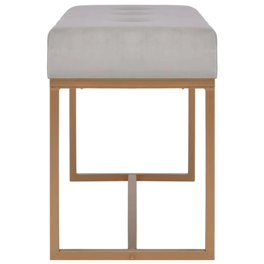 Banc 80 cm Gris Velours - 3
