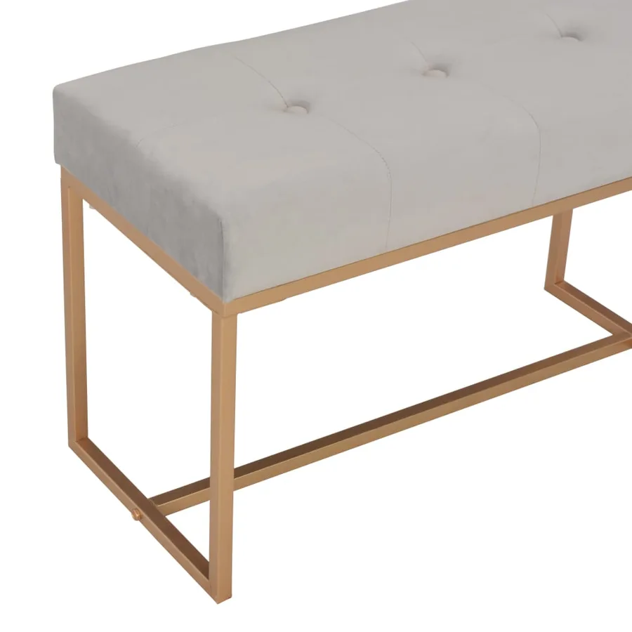 Banc 80 cm Gris Velours - 4