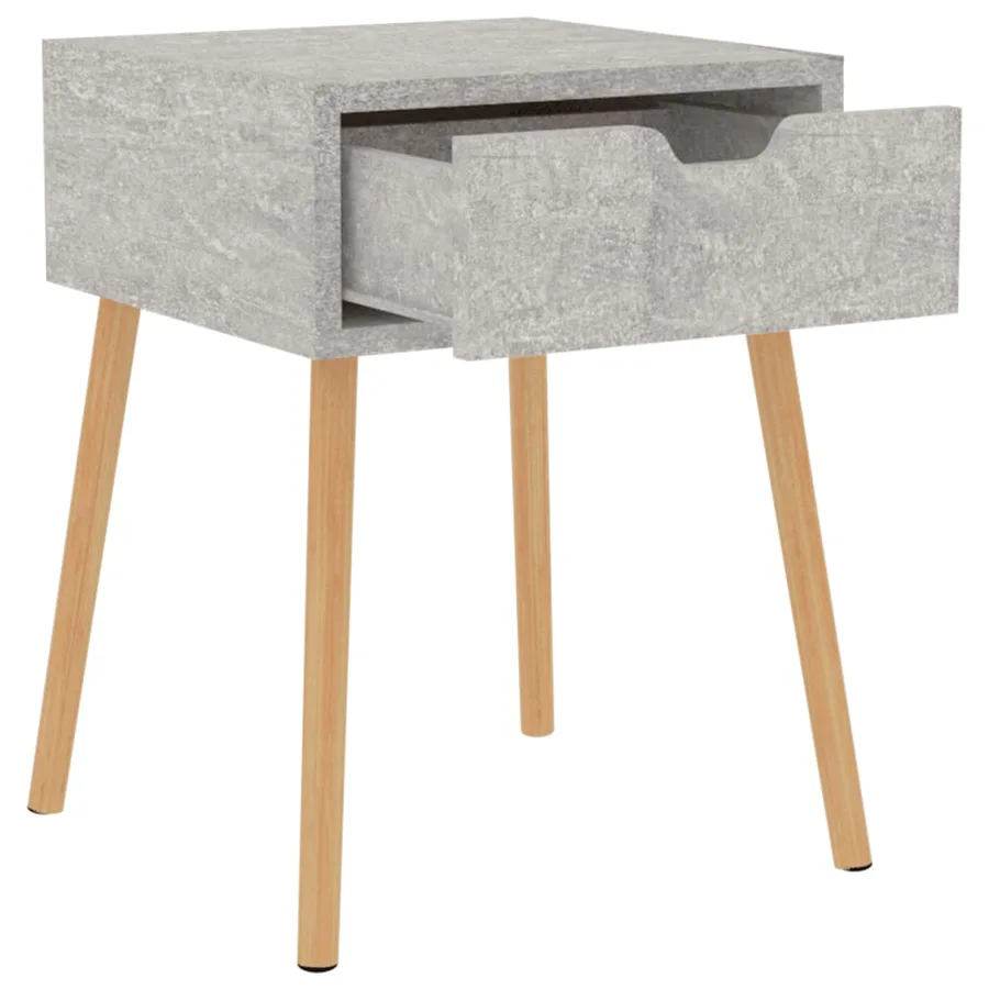 Tables de chevet 2 pcs Gris béton 40x40x56 cm Bois d'ingénierie - 6