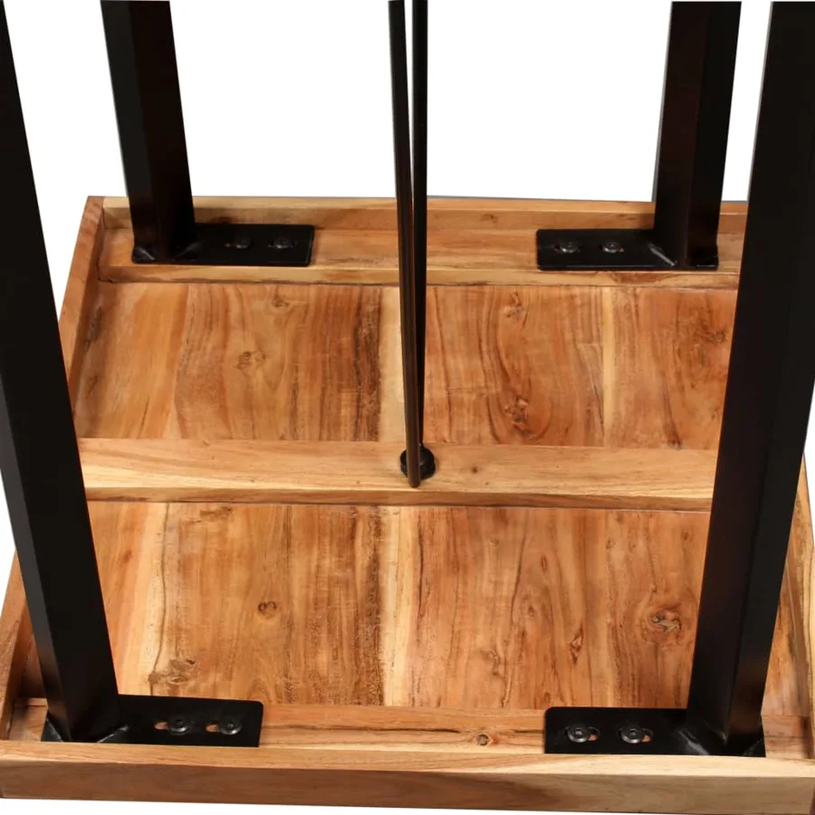 Ensemble de bar 3 pcs Bois d'acacia massif et de récupération - 6
