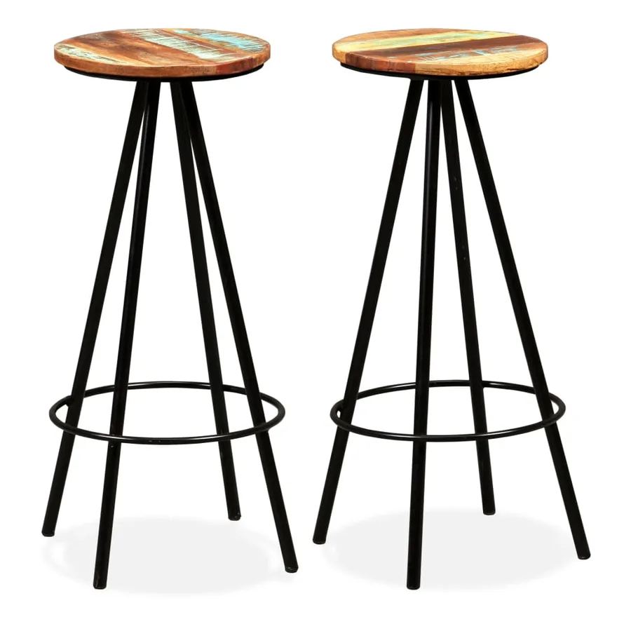Ensemble de bar 3 pcs Bois d'acacia massif et de récupération - 9