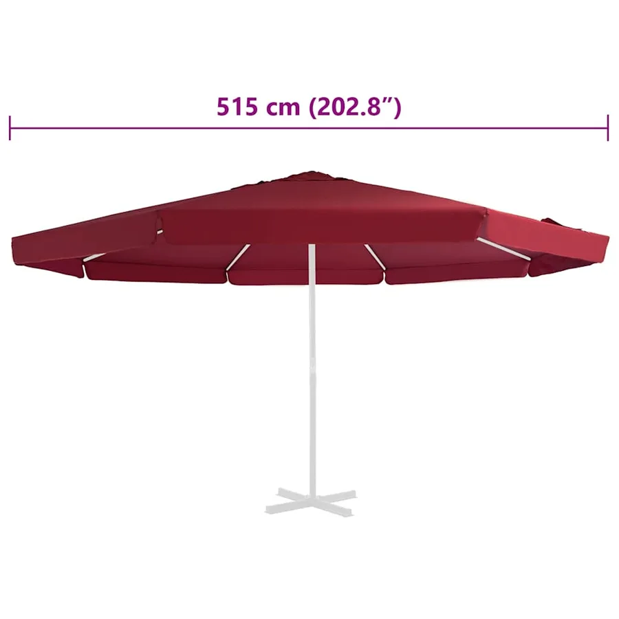 Tissu de remplacement pour parasol d'extérieur Bordeaux 515 cm - 4