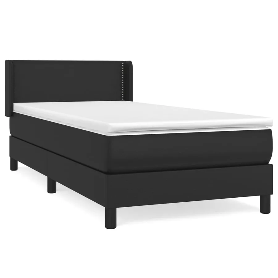 Sommier à lattes de lit avec matelas Noir 80x200cm Similicuir - 2