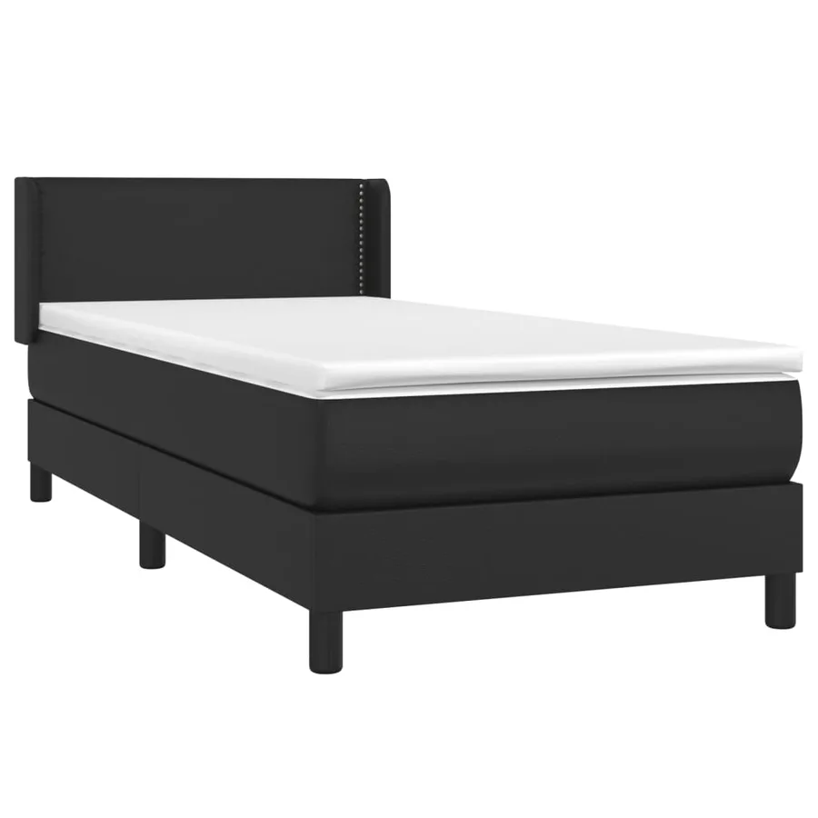 Sommier à lattes de lit avec matelas Noir 80x200cm Similicuir - 3