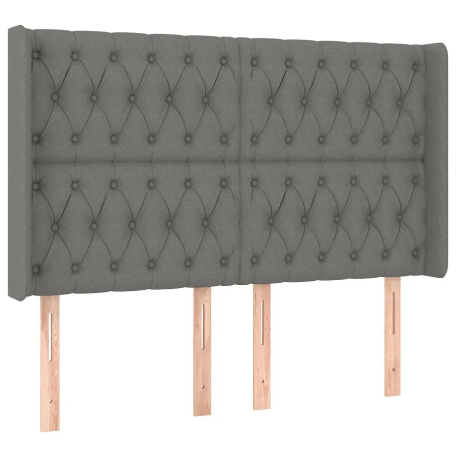 Tête de lit à LED Gris foncé 163x16x118/128 cm Tissu - 3