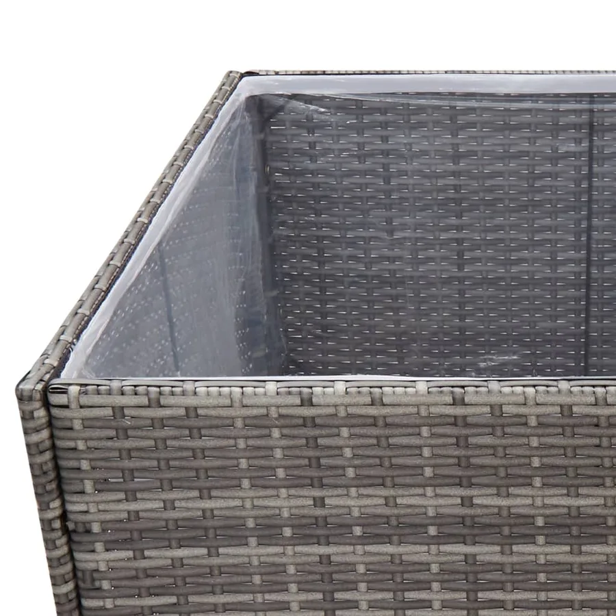 Jardinière Gris 157x80x80 cm Résine tressée - 6