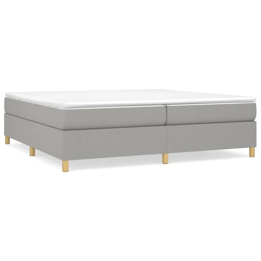 Sommier à lattes de lit avec matelas Gris clair 200x200cm Tissu - 2