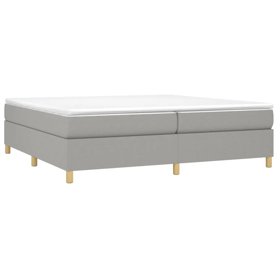 Sommier à lattes de lit avec matelas Gris clair 200x200cm Tissu - 3