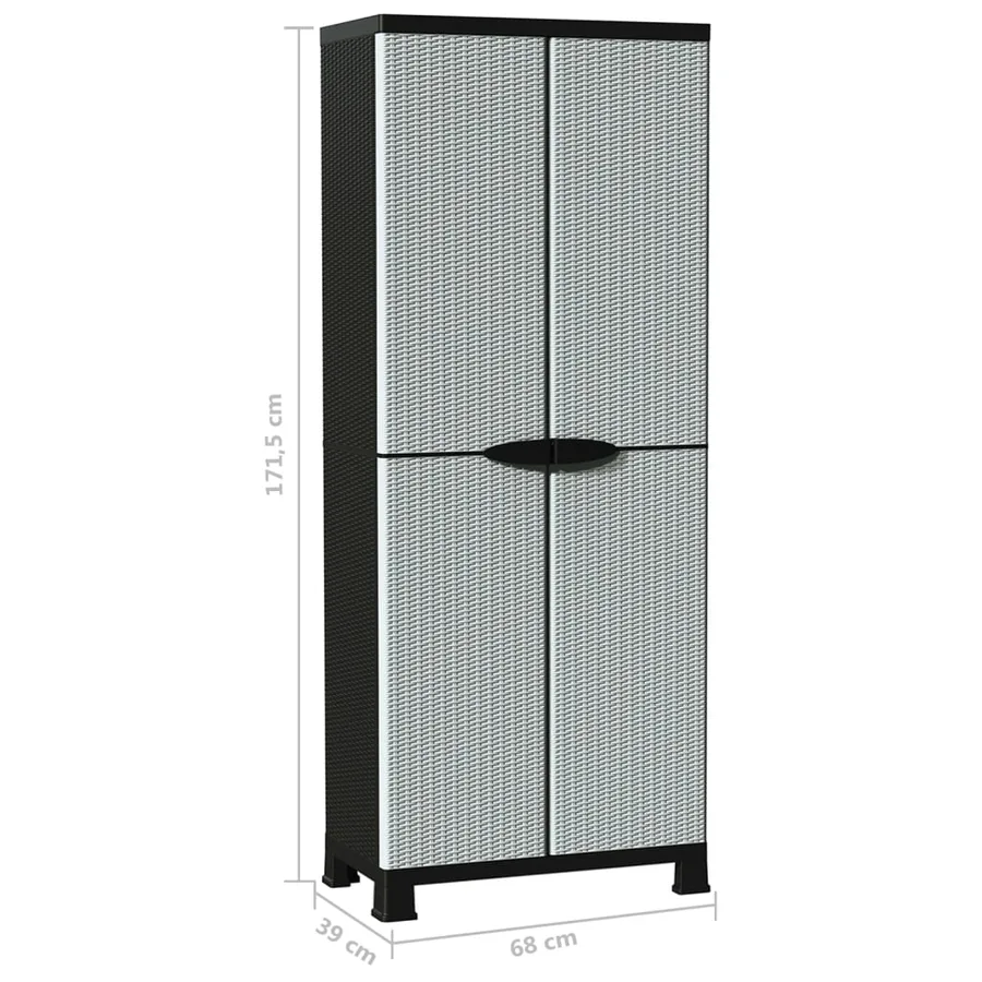 Armoire en plastique 68x39x171,5 cm Design de rotin - 9