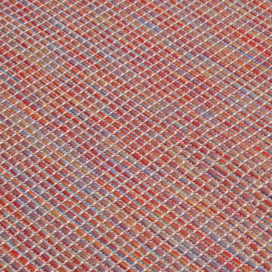 Tapis à tissage plat d'extérieur 120x170 cm Rouge - 5
