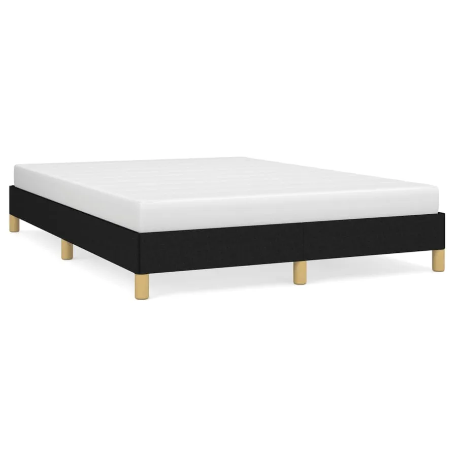 Cadre de lit sans matelas noir 160x200 cm tissu - 2