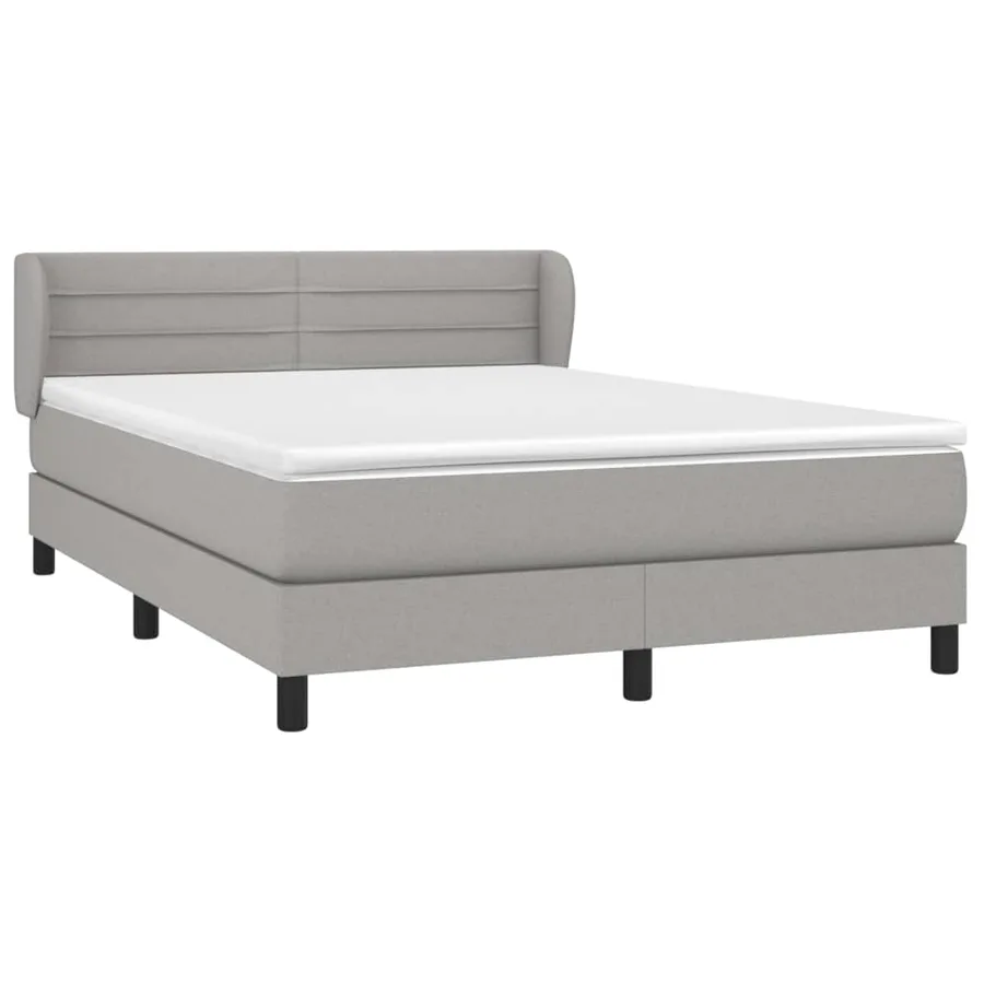 Sommier à lattes de lit avec matelas Gris clair 140x200cm Tissu - 3