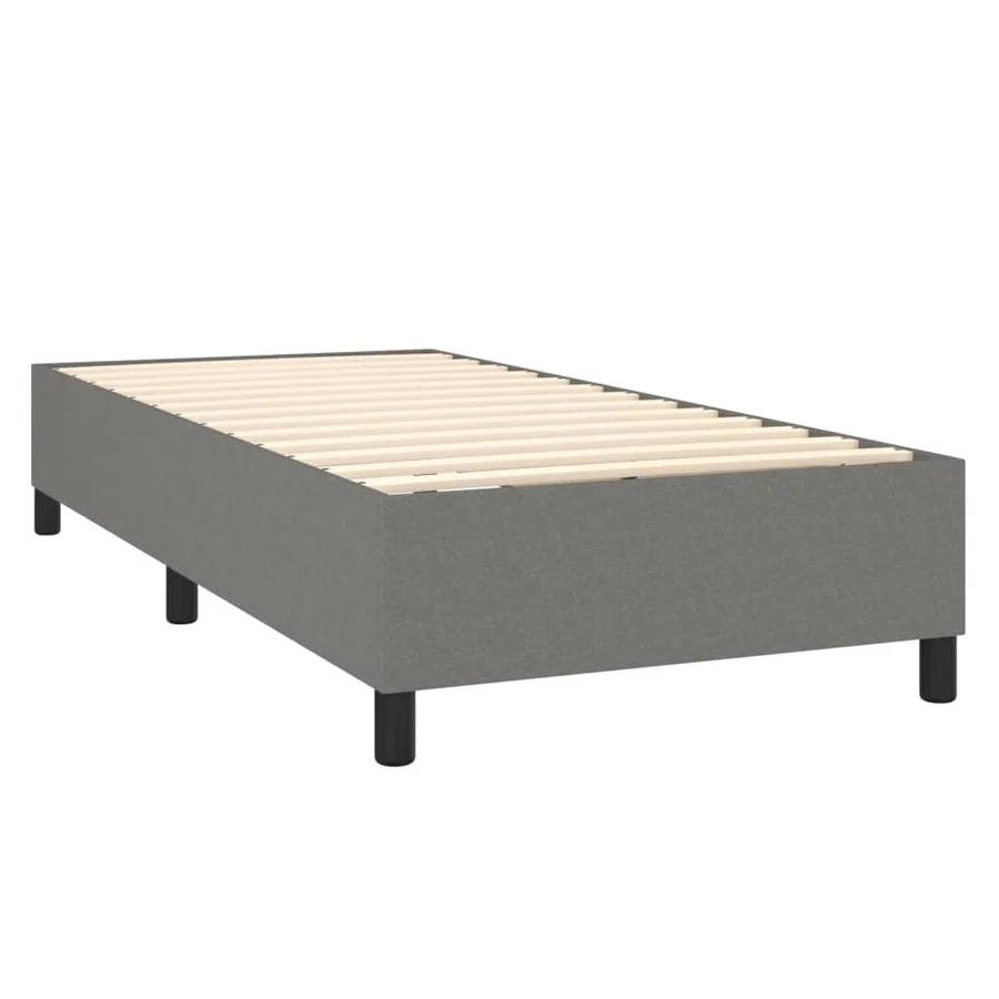 Sommier à lattes de lit avec matelas Gris foncé 80x200 cm Tissu - 4