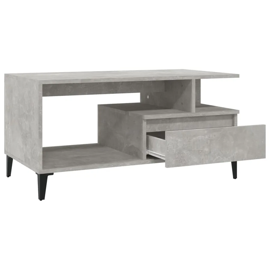Table basse Gris béton 90x49x45 cm Bois d'ingénierie - 6