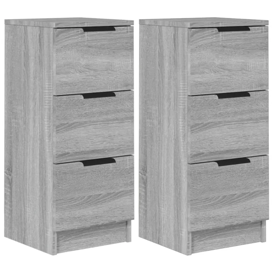 Buffets 2 pcs Sonoma gris 30x30x70 cm Bois d'ingénierie - 2