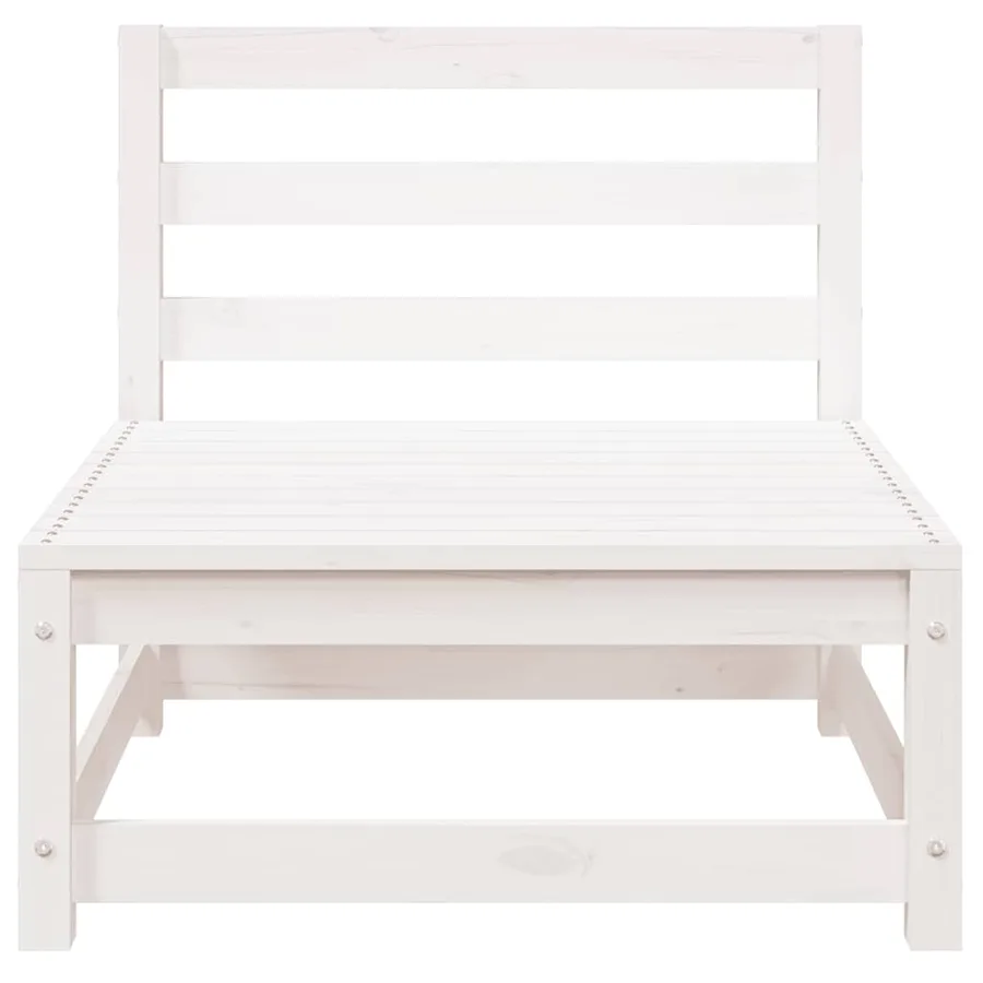 Salon de jardin 2 pcs avec coussins Blanc Bois de pin massif - 4