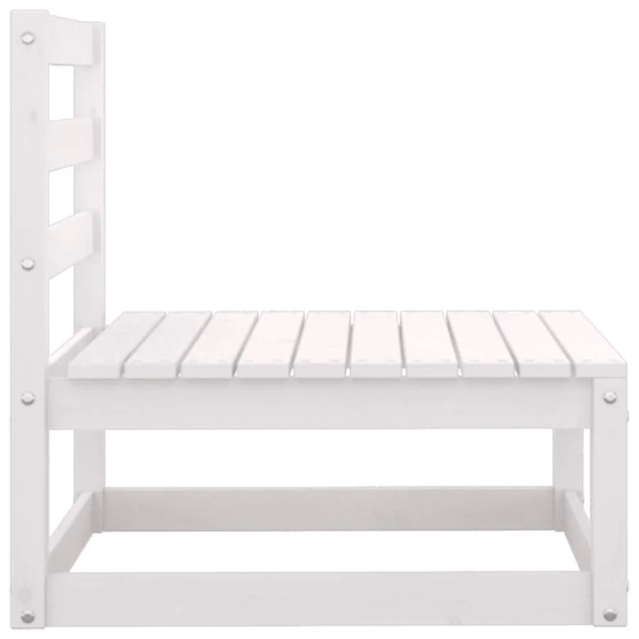 Salon de jardin 2 pcs avec coussins Blanc Bois de pin massif - 5