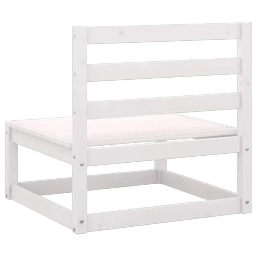Salon de jardin 2 pcs avec coussins Blanc Bois de pin massif - 6