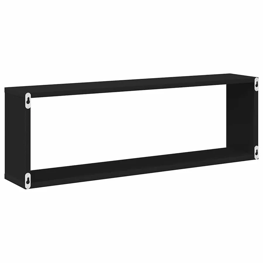 Étagères cube murales 4 pcs Noir 80x15x26,5cm bois d'ingénierie - 8