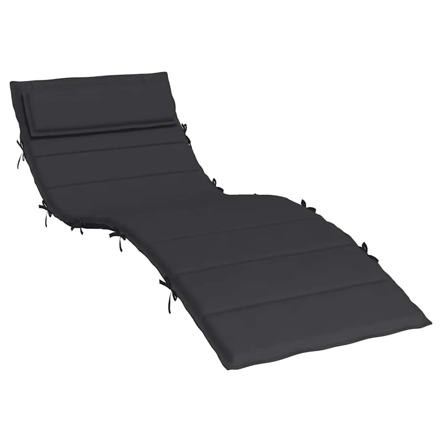 Coussin de chaise longue noir 180x60x4 cm tissu oxford - 2