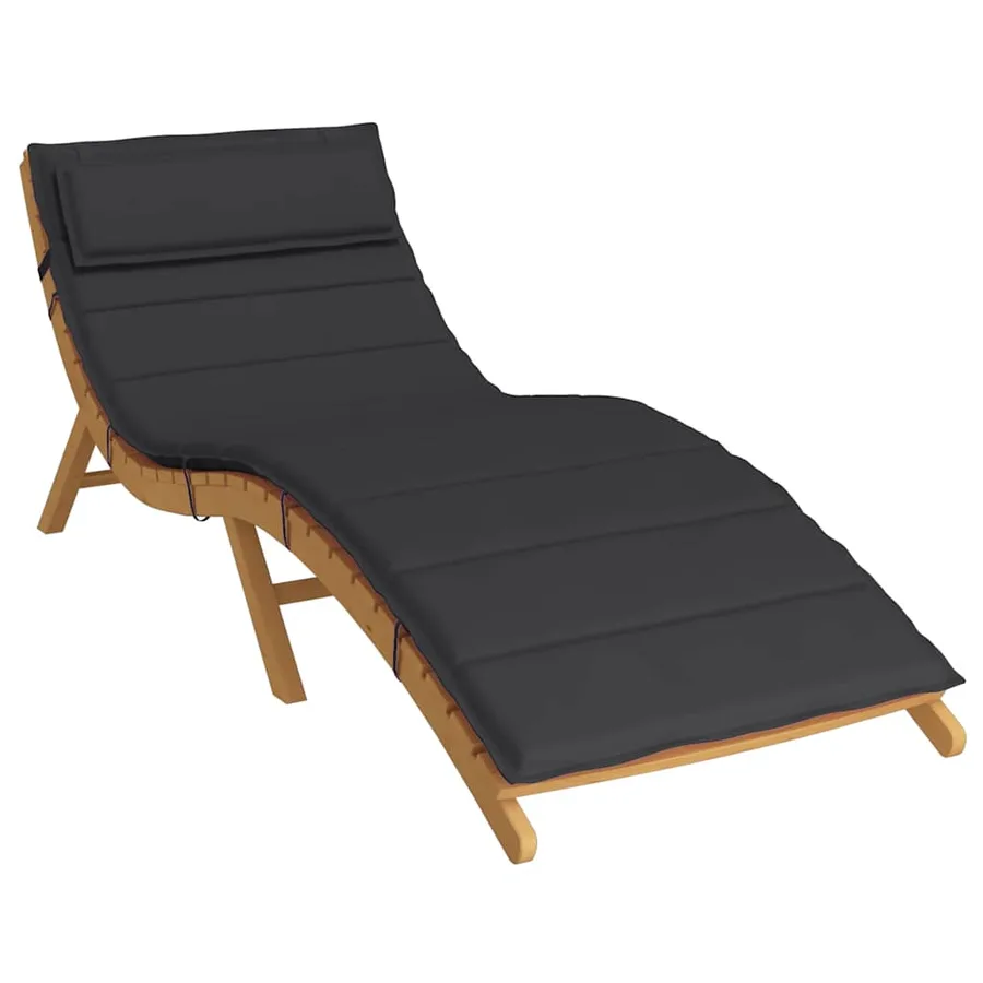 Coussin de chaise longue noir 180x60x4 cm tissu oxford - 3
