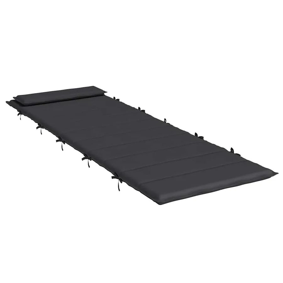 Coussin de chaise longue noir 180x60x4 cm tissu oxford - 4