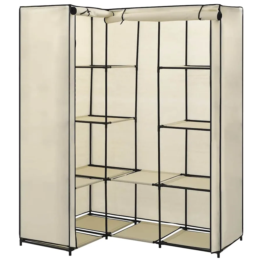 Garde-robe d'angle Crème 130 x 87 x 169 cm - 2