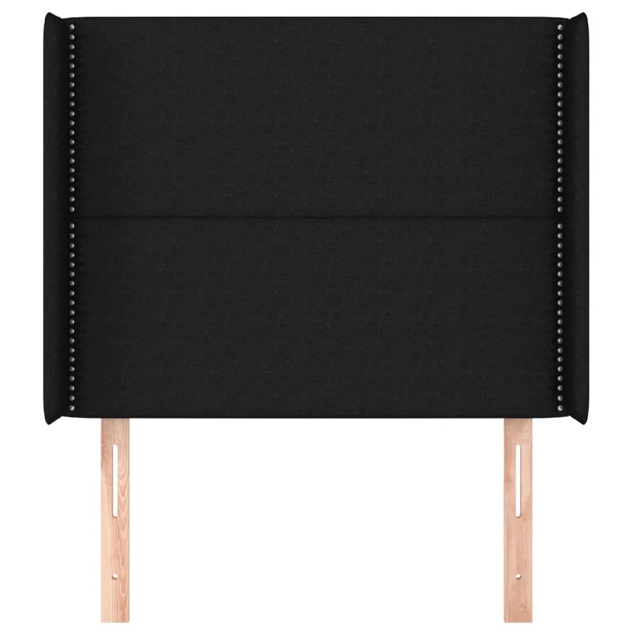 Tête de lit avec oreilles Noir 103x16x118/128 cm Tissu - 3