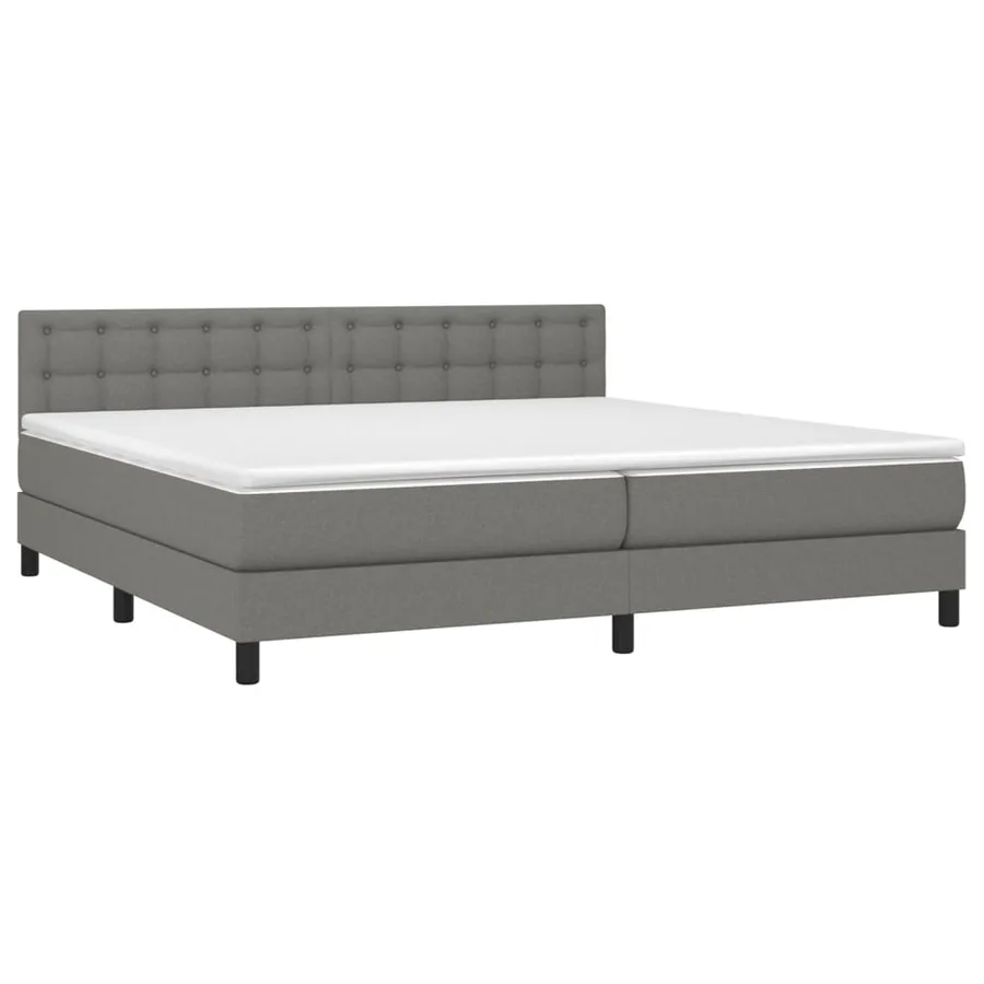 Sommier à lattes de lit et matelas et LED Gris foncé 200x200 cm - 3
