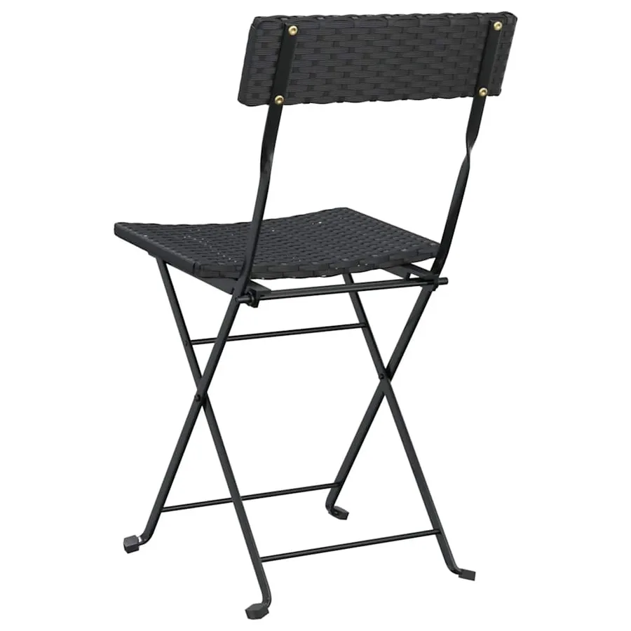 Chaises de bistrot pliantes lot de 4 Noir Résine tressée acier - 7