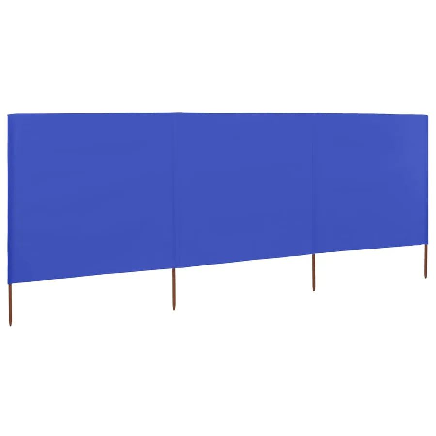 Paravent 3 panneaux Tissu 400 x 80 cm Bleu azuré - 2