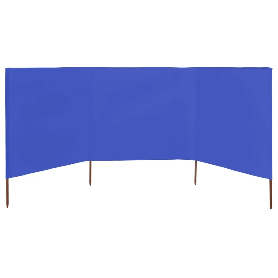 Paravent 3 panneaux Tissu 400 x 80 cm Bleu azuré - 3